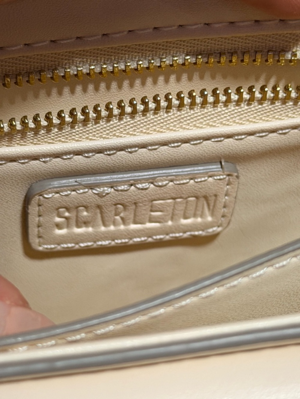 Sale🔥Structured Cream Top-Handle Satchel with Gold-Tone Clasp - Picture 7 of 7